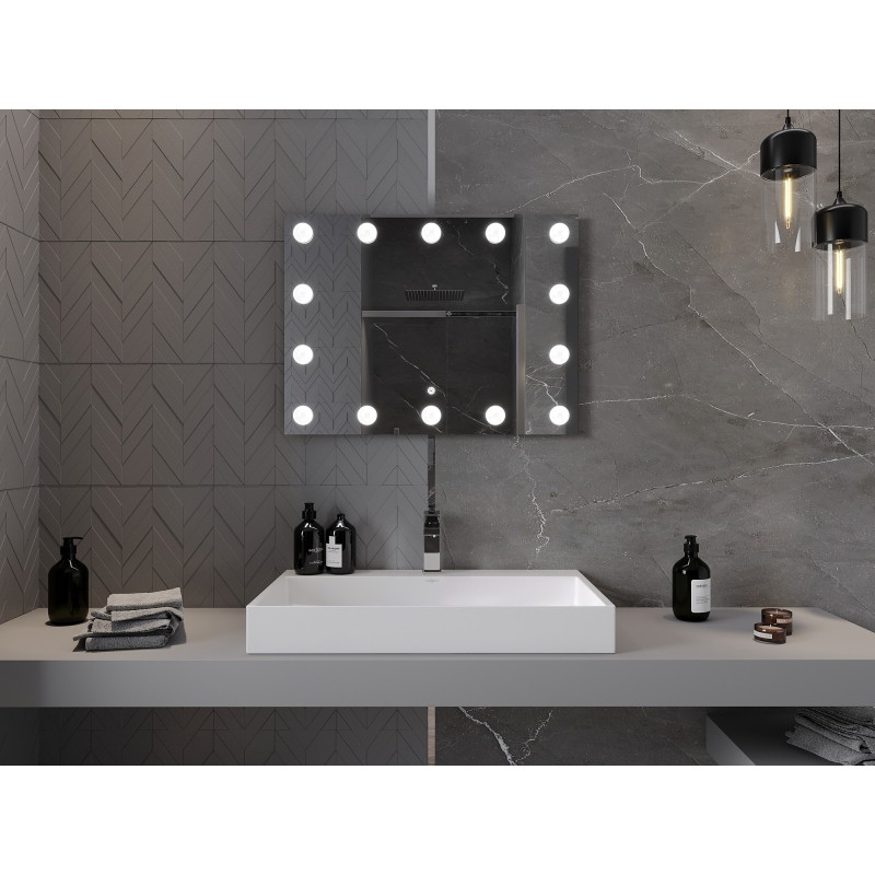 Mexen Dona miroir de salle de bain rétro-éclairé 80 x 60 cm, LED 6000K, antibuée - 9818-080-060-611-00