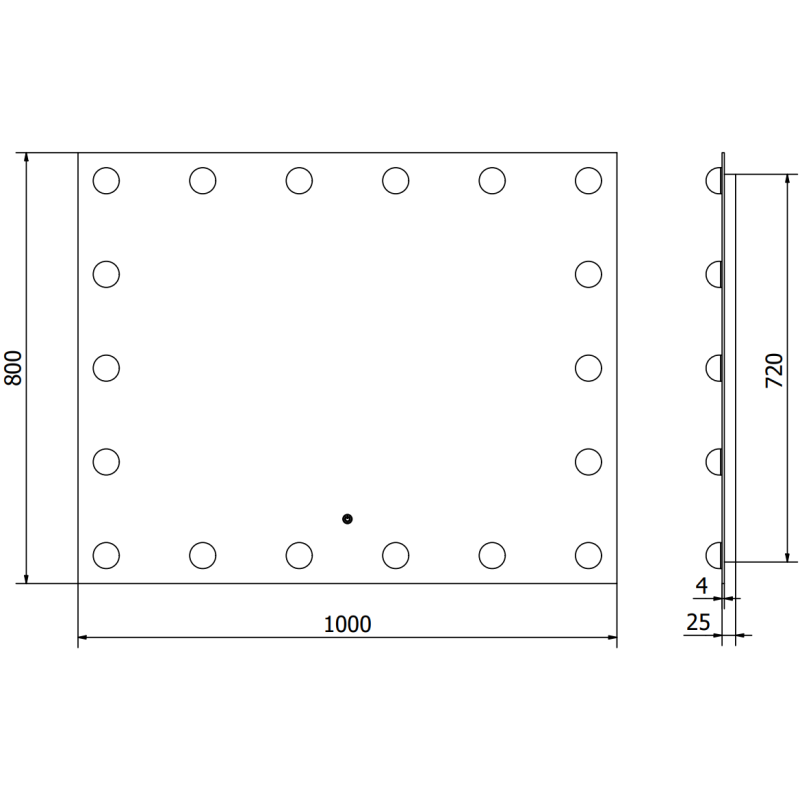 Mexen Dona miroir de salle de bain éclairé 100 x 80 cm, LED 6000K, anti-buée - 9818-100-080-611-00
