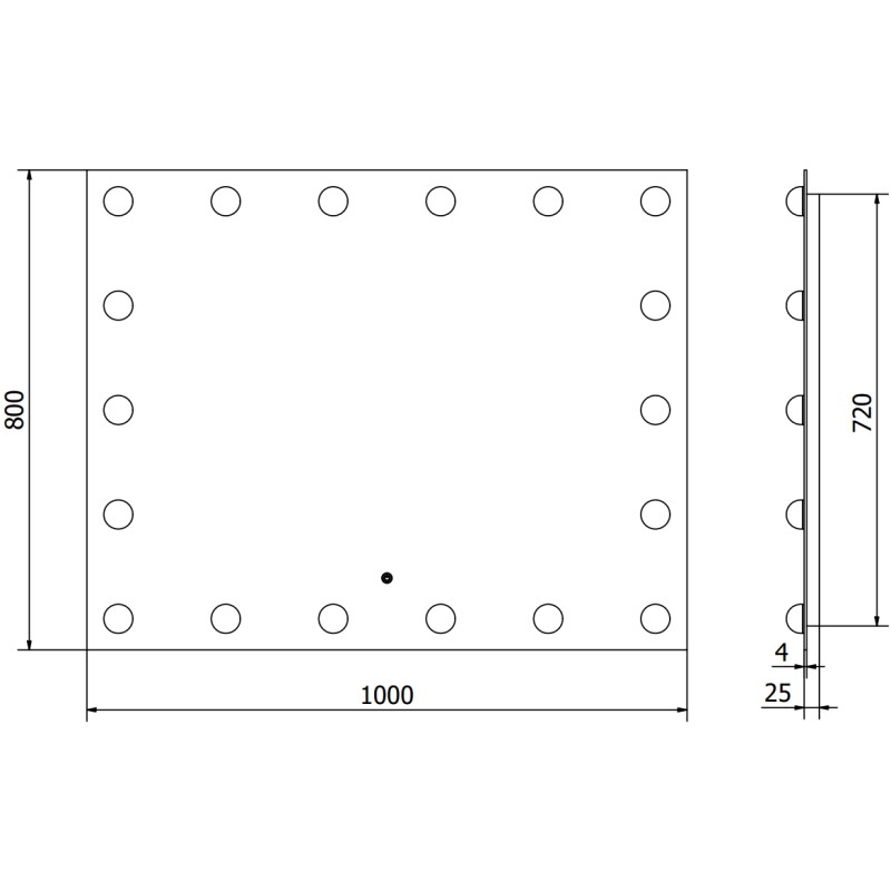 Mexen Dona miroir de salle de bains rétroéclairé 100 x 80 cm, LED 6000K, anti-buée - 9818-100-080-611-00