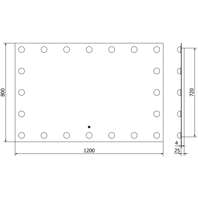 Mexen Dona badrumsspegel med belysning 120 x 80 cm, LED 6000K, antifog - 9818-120-080-611-00
