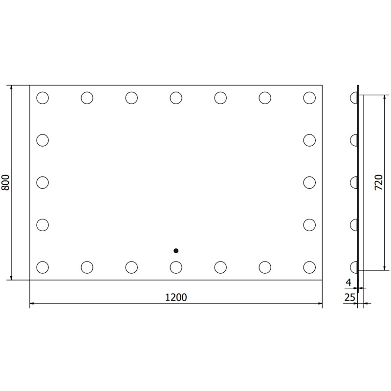 Mexen Dona beleuchteter Badezimmerspiegel 120 x 80 cm, LED 6000K, Antibeschlag - 9818-120-080-611-00
