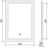 Mexen Miko miroir de salle de bains éclairé 50 x 70 cm, LED 6000K, anti-buée - 9819-050-070-611-00