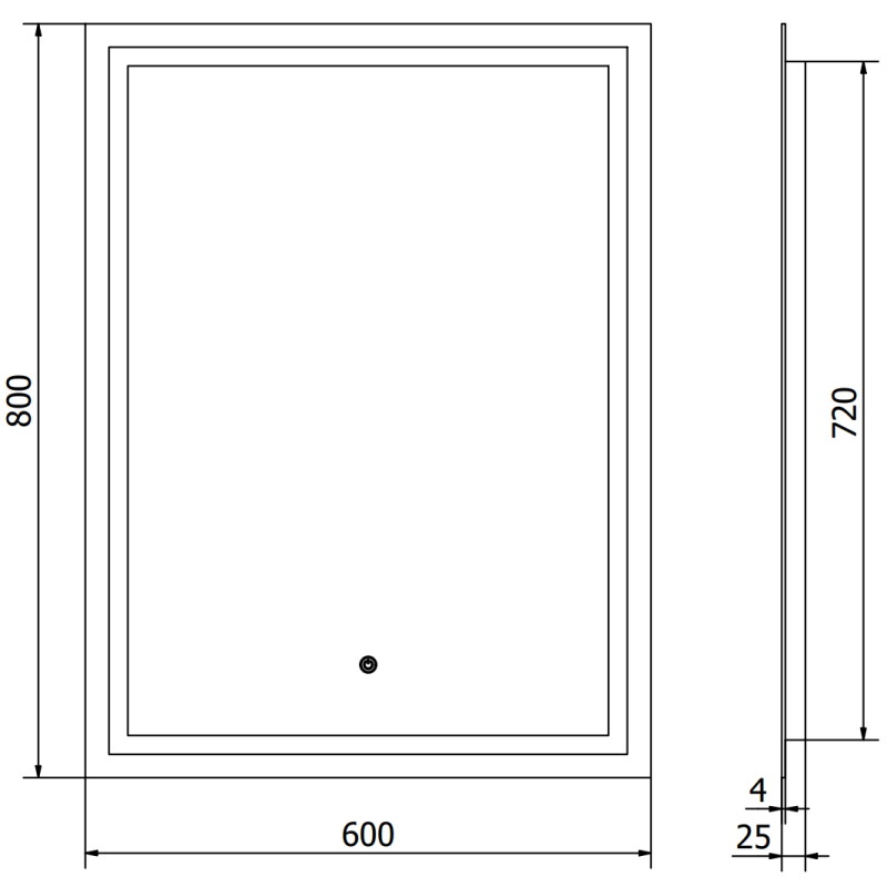 Mexen Miko verlicht badkamer spiegel 60 x 80 cm, LED 6000K, antifog - 9819-060-080-611-00
