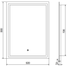 Mexen Miko beleuchteter Badezimmerspiegel 60 x 80 cm, LED 6000K, Antibeschlag - 9819-060-080-611-00