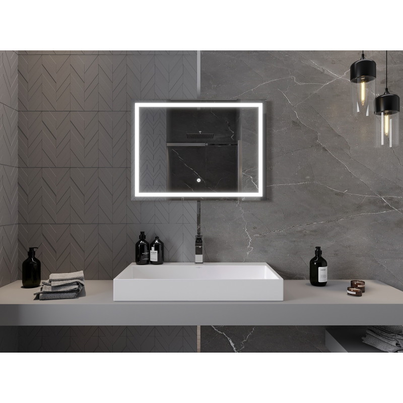 Mexen Miko espejo de baño iluminado 80 x 60 cm, LED 6000K, antivaho - 9819-080-060-611-00