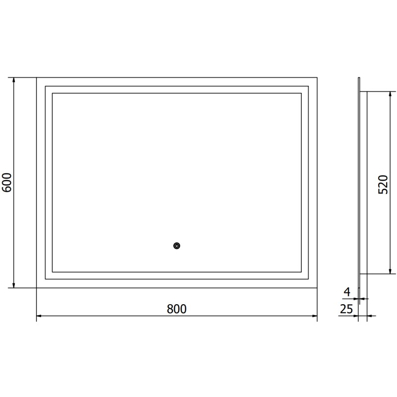 Mexen Miko espejo de baño iluminado 80 x 60 cm, LED 6000K, antivaho - 9819-080-060-611-00