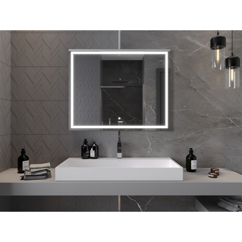 Mexen Miko miroir de salle de bain rétroéclairé 100 x 80 cm, LED 6000K, antibuée - 9819-100-080-611-00