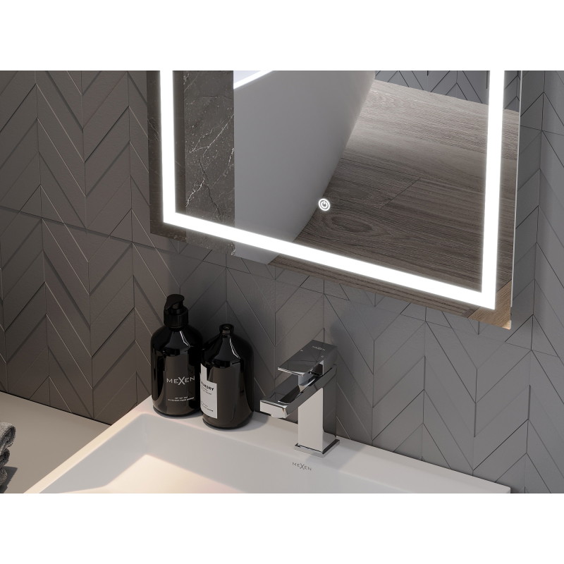 Mexen Miko miroir de salle de bain rétroéclairé 100 x 80 cm, LED 6000K, antibuée - 9819-100-080-611-00