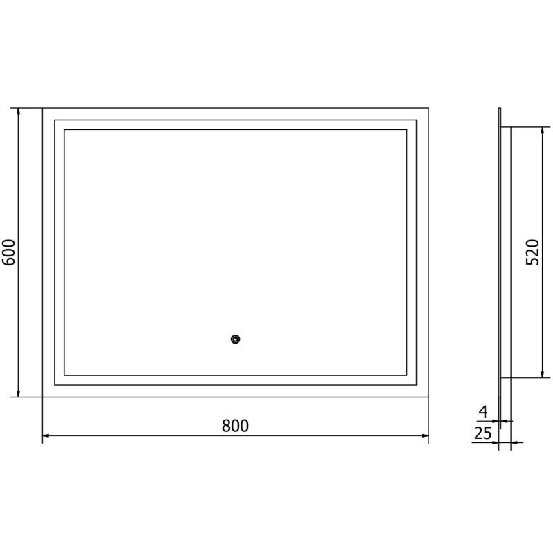 Mexen Miko miroir de salle de bain éclairé 100 x 80 cm, LED 6000K, anti-buée - 9819-100-080-611-00