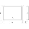 Mexen Miko beleuchteter Badezimmerspiegel 100 x 80 cm, LED 6000K, Antibeschlag - 9819-100-080-611-00