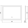 Mexen Miko verlichte badkamerspiegel 100 x 80 cm, LED 6000K, anti-condens - 9819-100-080-611-00