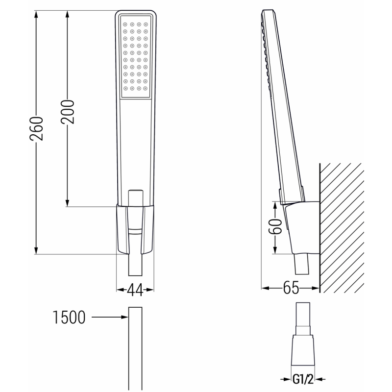 Mexen Sabre R72 Badewannenset, schwarz - 72103R72-70