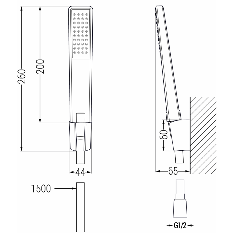 Mexen Sabre R72 bath set, black - 72103R72-70