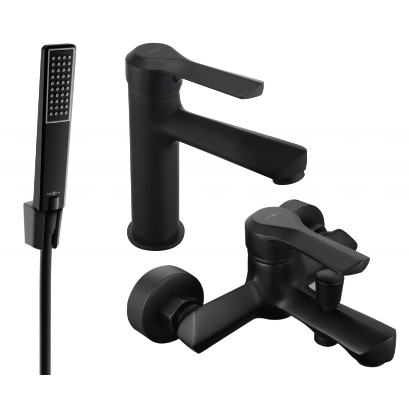 Mexen Sabre R72 bath set, black - 72103R72-70