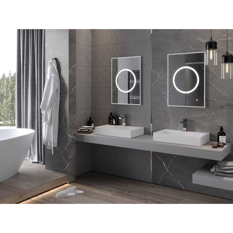 Mexen Koga lustro łazienkowe podświetlane 50 x 70 cm, LED 6000K, antypara - 9821-050-070-611-00