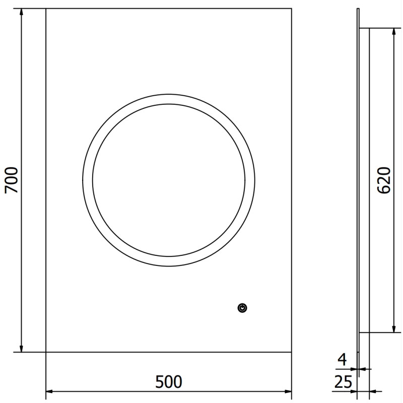Mexen Koga verlicht badkamer spiegel 50 x 70 cm, LED 6000K, antivries - 9821-050-070-611-00