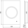 Mexen Koga beleuchteter Badezimmerspiegel 50 x 70 cm, LED 6000K, Antibeschlag - 9821-050-070-611-00