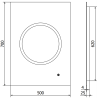 Mexen Koga lustro łazienkowe podświetlane 50 x 70 cm, LED 6000K, antypara - 9821-050-070-611-00