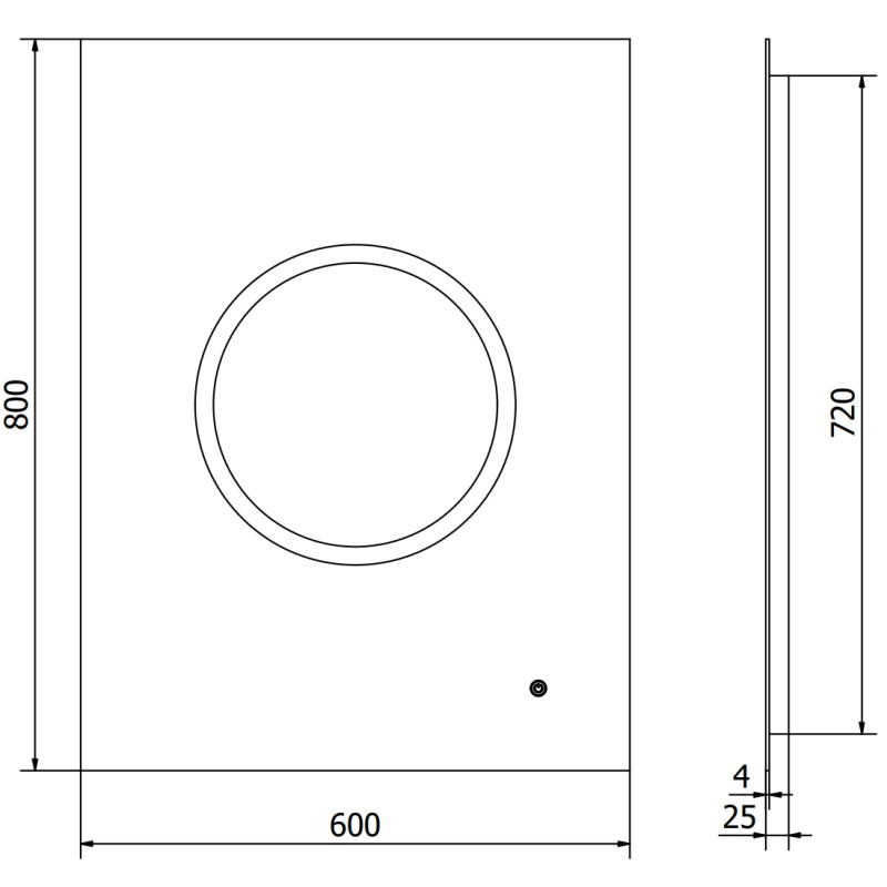 Mexen Koga upplyst badrumsspegel 60 x 80 cm, LED 6000K, antivåg - 9821-060-080-611-00
