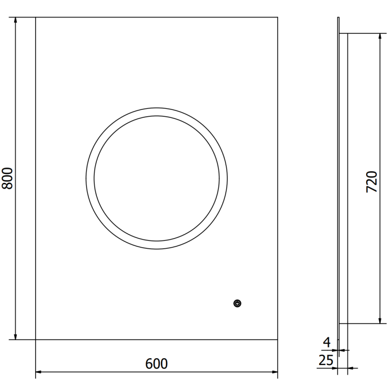 Mexen Koga valaistu kylpyhuoneen peili 60 x 80 cm, LED 6000K, huurteenesto - 9821-060-080-611-00