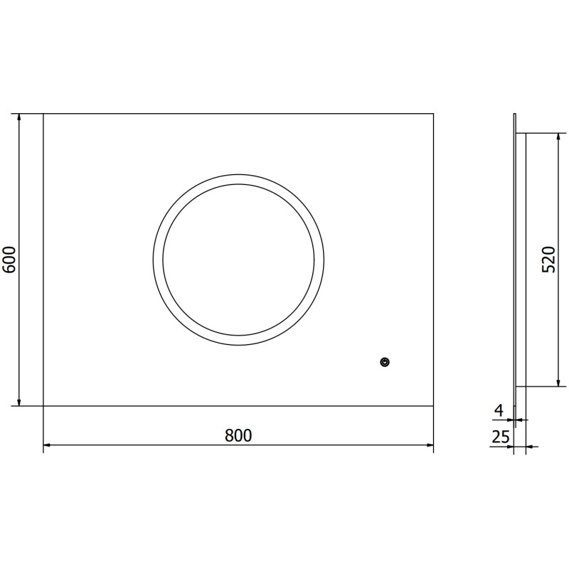 Mexen Koga espejo de baño iluminado 80 x 60 cm, LED 6000K, antivaho - 9821-080-060-611-00