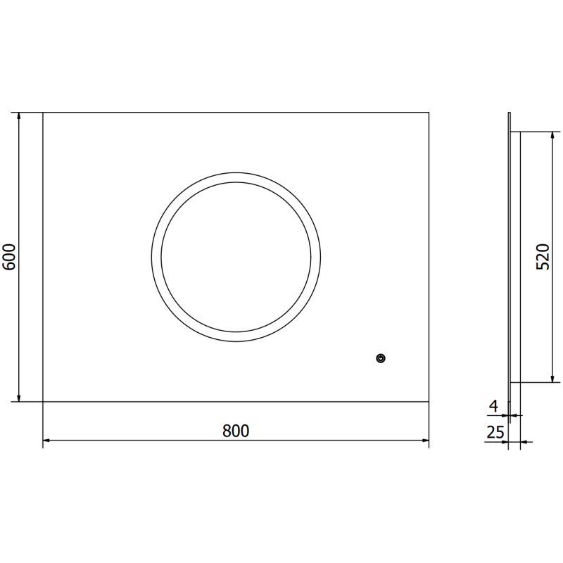 Mexen Koga upplyst badrumsspegel 80 x 60 cm, LED 6000K, antifog - 9821-080-060-611-00