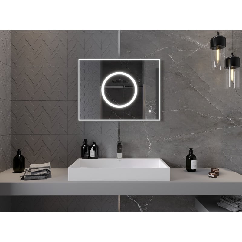 Mexen Koga beleuchteter Badezimmerspiegel 80 x 60 cm, LED 6000K, Antibeschlag - 9821-080-060-611-00