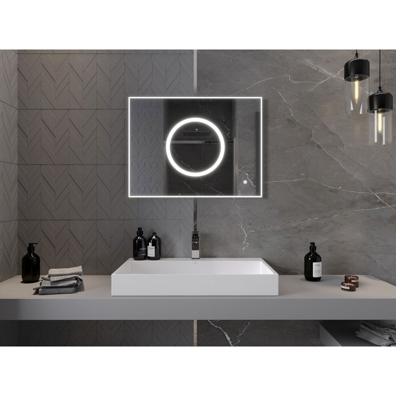 Mexen Koga miroir de salle de bains rétroéclairé 80 x 60 cm, LED 6000K, antibuée - 9821-080-060-611-00