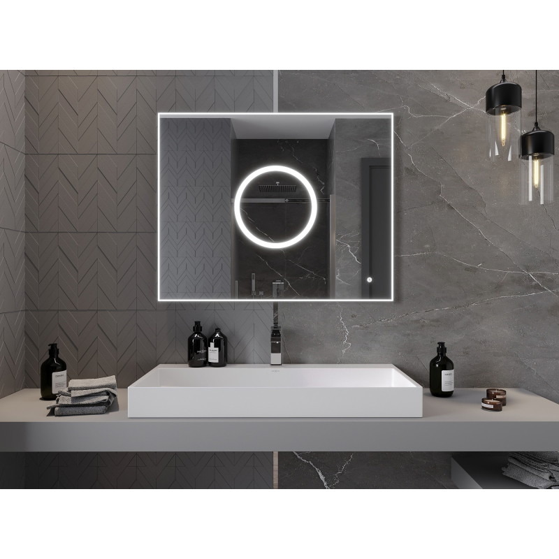 Mexen Koga miroir de salle de bain rétroéclairé 100 x 80 cm, LED 6000K, anti-buée - 9821-100-080-611-00
