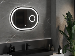 Mexen Umba beleuchteter Badezimmerspiegel mit Kosmetikspiegel 80 x 60 cm, LED 6000K, Antibeschlag - 9822-080-060-611-00