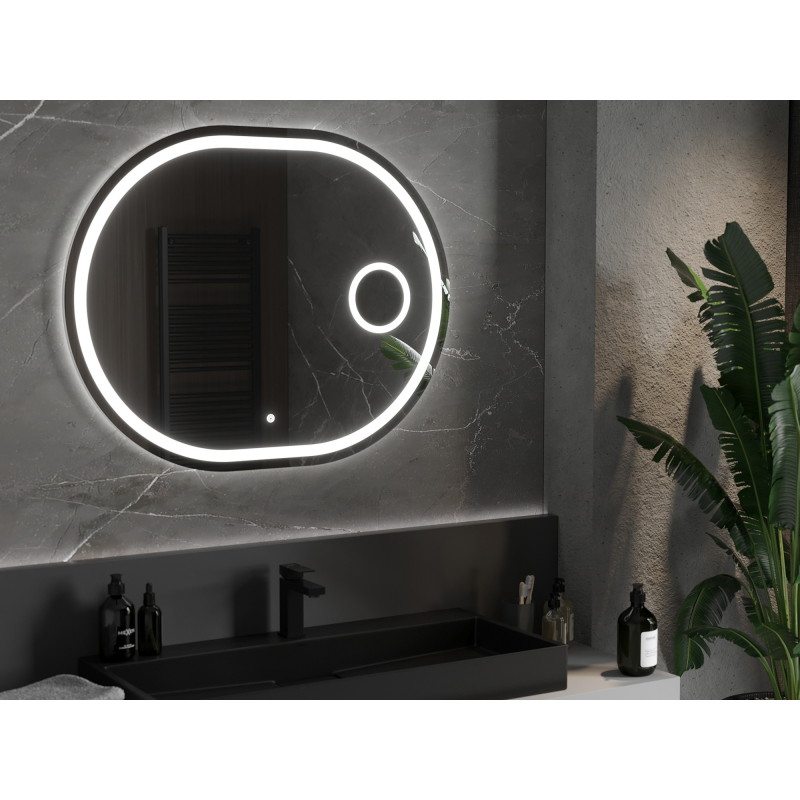Mexen Umba osvijetljeno kupaonsko ogledalo s kozmetičkim ogledalom 100 x 80 cm, LED 6000K, protiv magle - 9822-100-080-611-00