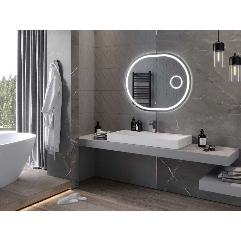 Mexen Umba osvijetljeno kupaonsko ogledalo s kozmetičkim ogledalom 100 x 80 cm, LED 6000K, protiv magle - 9822-100-080-611-00