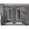 Mexen Coro miroir de salle de bains éclairé 45 x 120 cm, LED 6000K, antibuée, cadre noir - 9817-045-120-611-70