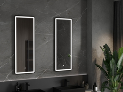 Mexen Coro osvijetljeno kupaoničko ogledalo 45 x 120 cm, LED 6000K, protiv magle, crni okvir - 9817-045-120-611-70