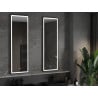 Mexen Coro osvijetljeno kupaonsko ogledalo 50 x 150 cm, LED 6000K, crni okvir, protiv magljenja - 9817-050-150-611-70
