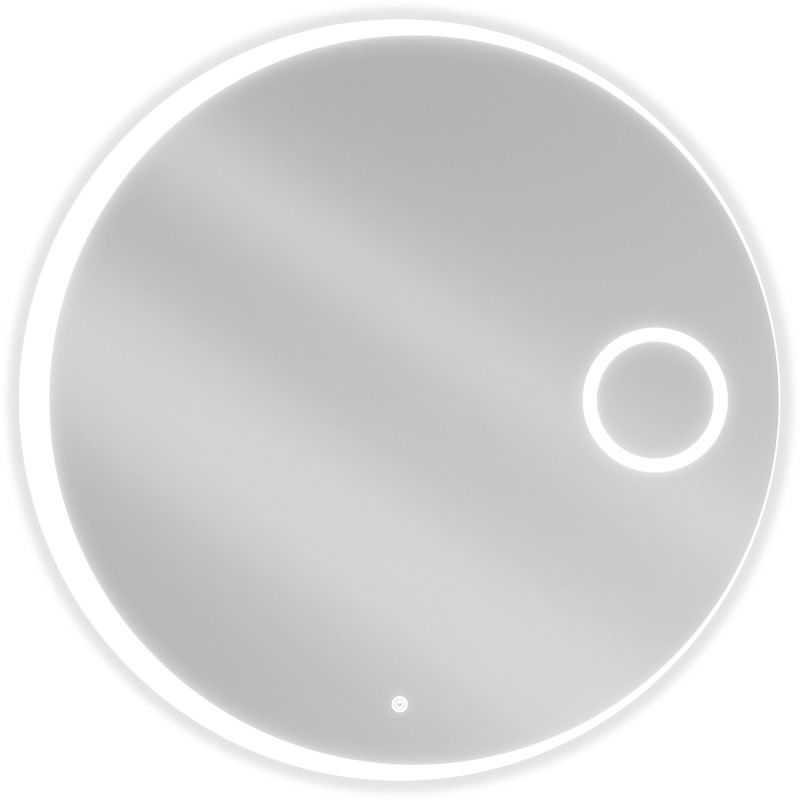 Mexen Ella miroir de salle de bains éclairé avec miroir cosmétique, rond 90 cm, LED 6000K, anti-buée - 9811-090-090-611-00