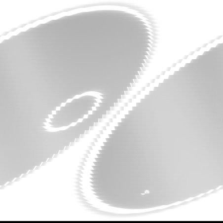 Mexen Ella pyöreä, valaistu kylpehuoneen peili kosmetiikkapeilillä, 90 cm, LED 6000K, huurteenesto - 9811-090-090-611-00