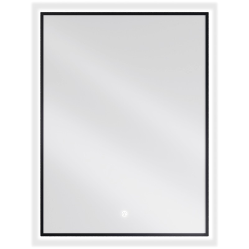 Mexen Erma lustro łazienkowe podświetlane 60 x 80 cm, LED 6000K, antypara, rama czarna - 9814-060-080-611-70