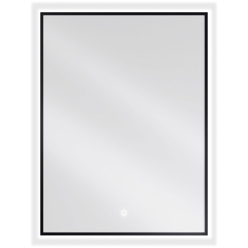 Mexen Erma miroir de salle de bain éclairé 60 x 80 cm, LED 6000K, anti-buée, cadre noir - 9814-060-080-611-70