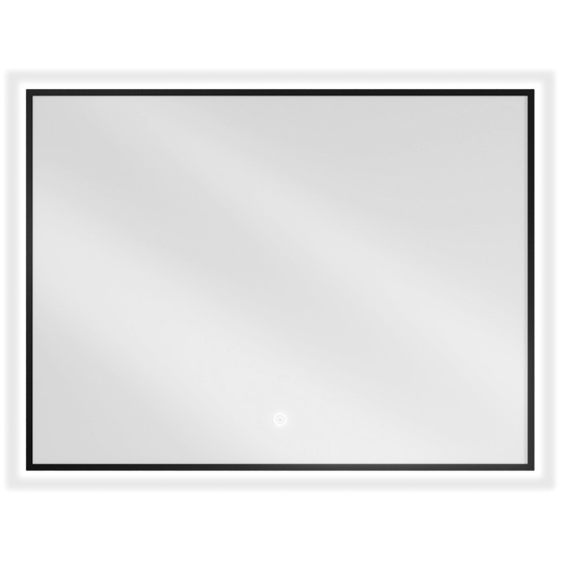 Mexen Erma beleuchteter Badezimmerspiegel 80 x 60 cm, LED 6000K, Antibeschlag, schwarze Rahmen - 9814-080-060-611-70