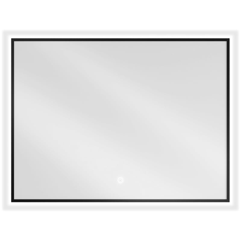 Mexen Erma espejo de baño retroiluminado 80 x 60 cm, LED 6000K, antivaho, marco negro - 9814-080-060-611-70