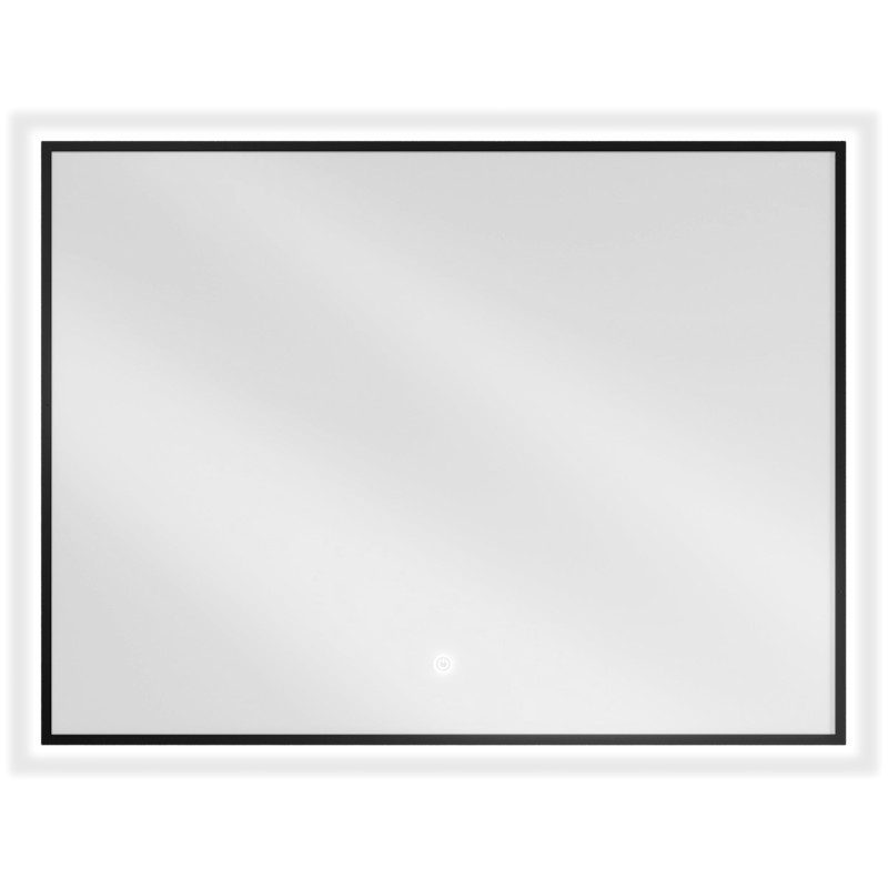 Mexen Erma miroir de salle de bain éclairé 80 x 60 cm, LED 6000K, anti-buée, cadre noir - 9814-080-060-611-70