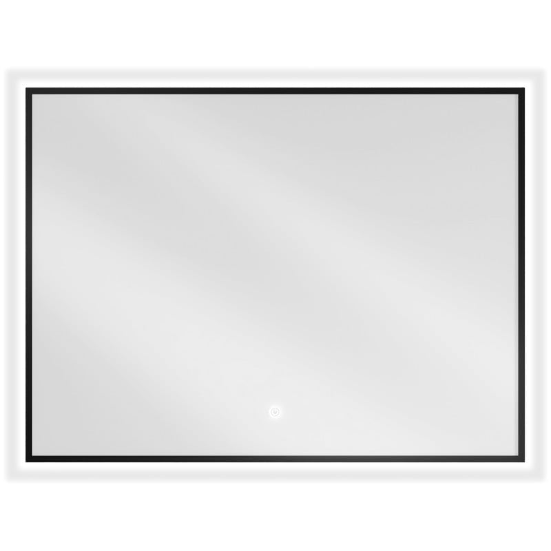 Mexen Erma specchio da bagno retroilluminato 80 x 60 cm, LED 6000K, anti-appannamento, cornice nera - 9814-080-060-611-70