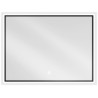 Mexen Erma miroir de salle de bain rétroéclairé 80 x 60 cm, LED 6000K, anti-buée, cadre noir - 9814-080-060-611-70