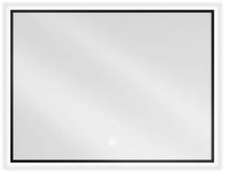 Mexen Erma ogledalo za kupaonicu s pozadinskim osvjetljenjem 80 x 60 cm, LED 6000K, protiv magljenja, crni okvir