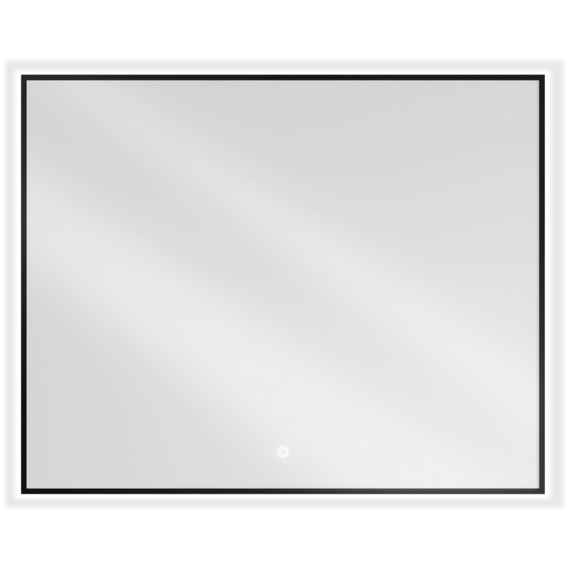Mexen Erma beleuchteter Badezimmerspiegel 100 x 80 cm, LED 6000K, Antibeschlag, schwarzer Rahmen - 9814-100-080-611-70