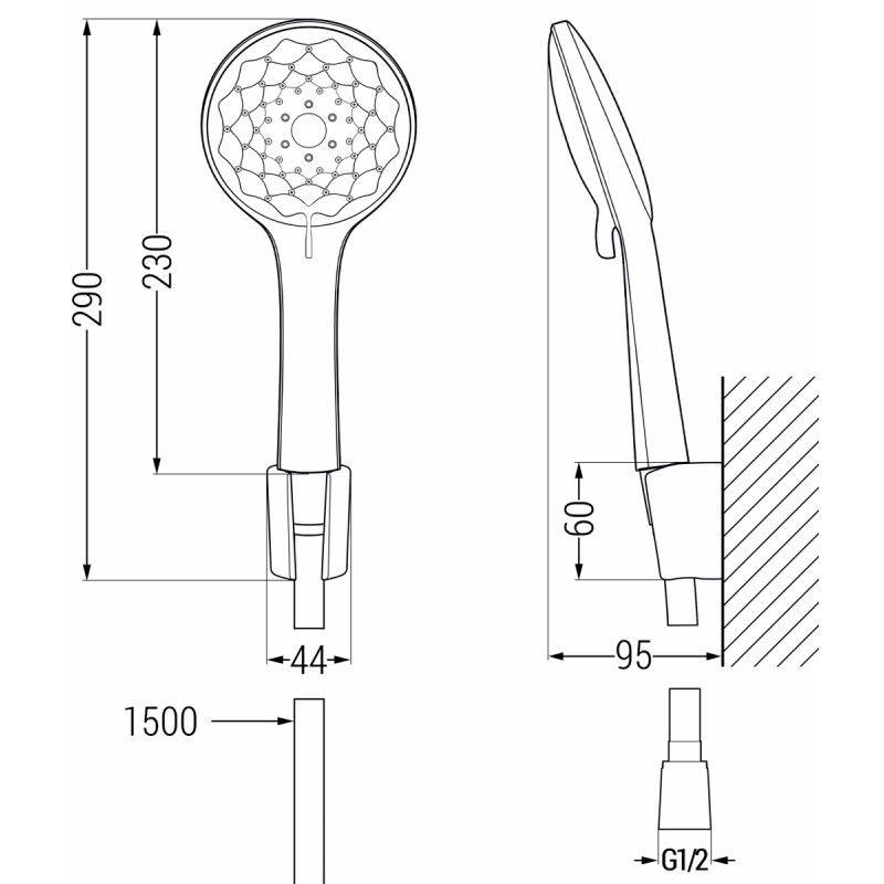 Mexen Sabre R74 vannikomplekt, kroom - 72103R74-00