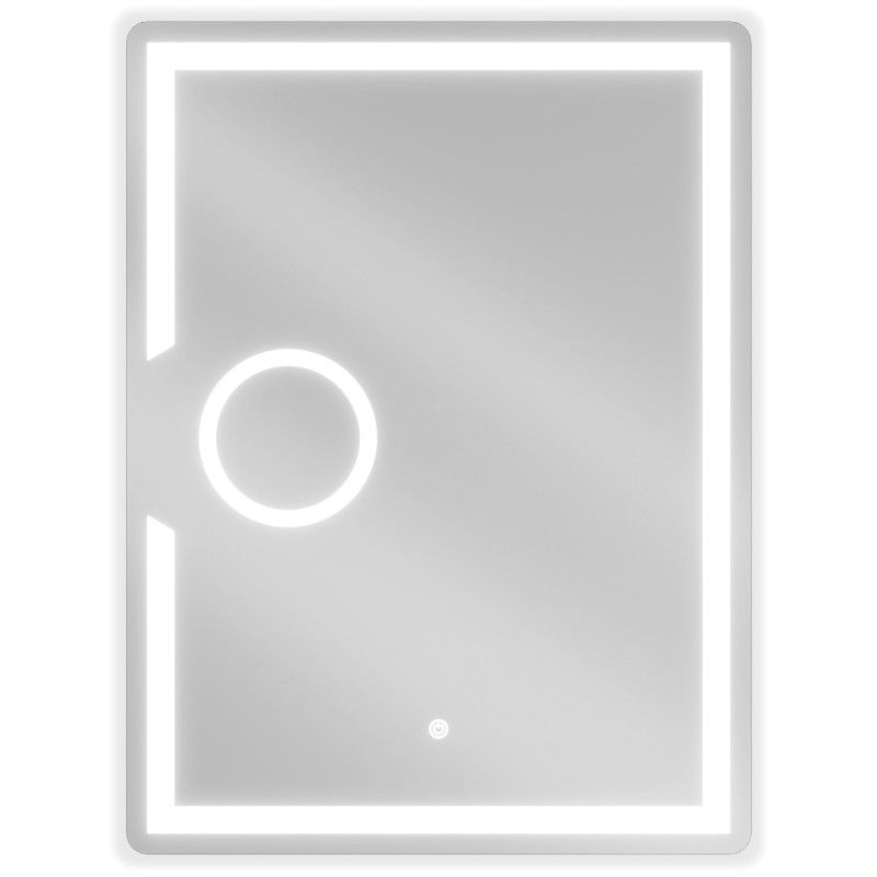 Mexen Onyx miroir de salle de bain rétroéclairé avec miroir cosmétique 60 x 80 cm, LED 6000K, antibuée - 9813-060-080-611-00