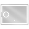 Mexen Onyx espejo de baño iluminado con espejo cosmético 80 x 60 cm, LED 6000K, antivaho - 9813-080-060-611-00