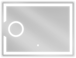 Mexen Onyx miroir de salle de bain rétroéclairé avec miroir cosmétique 80 x 60 cm, LED 6000K, antibuée - 9813-080-060-611-00